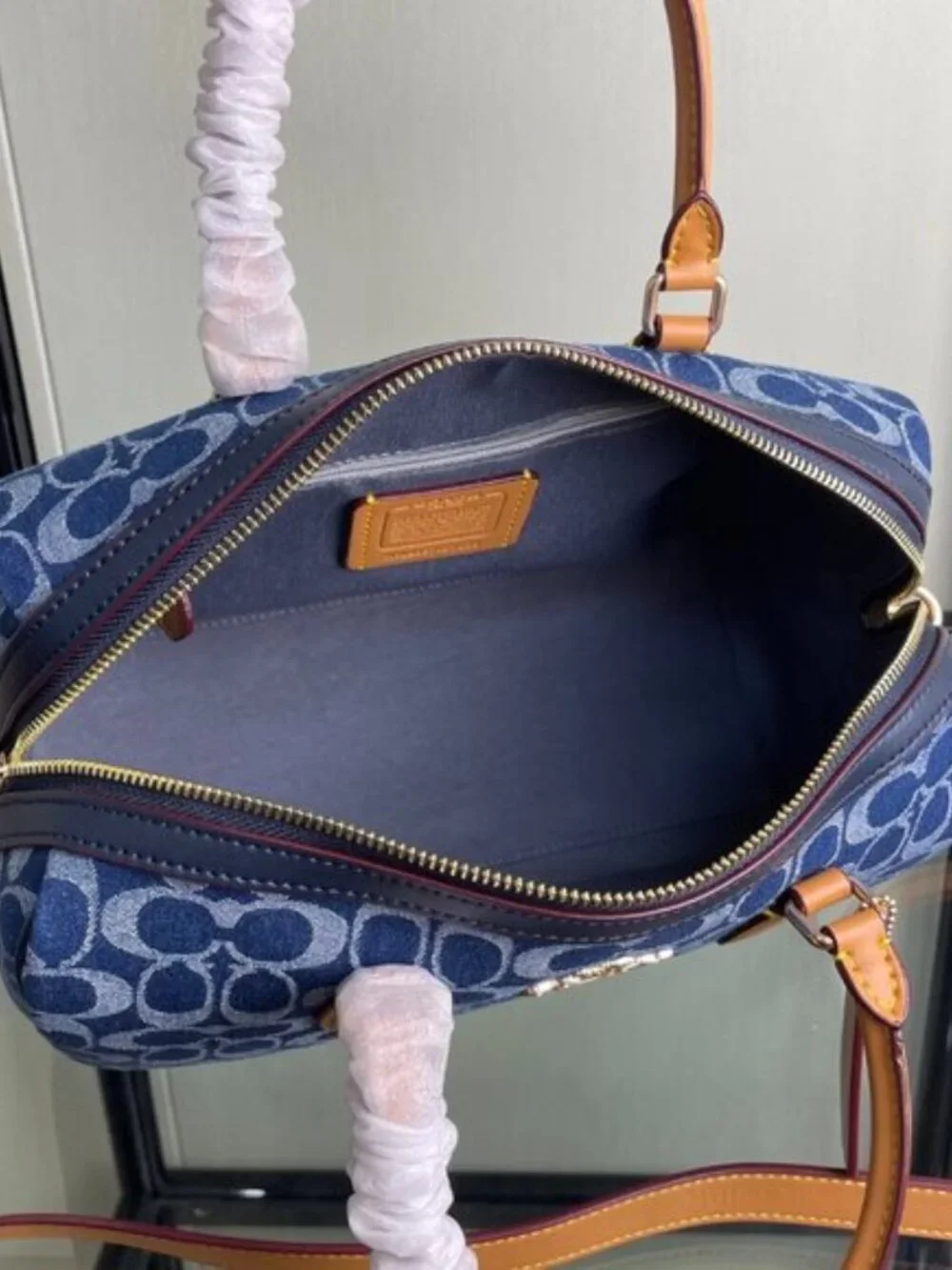 Coach Rowan Large Satchel Bag In Signature Denim Canvas CY699 NWT original Pack - Picture 4 of 5